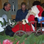 decorating the float