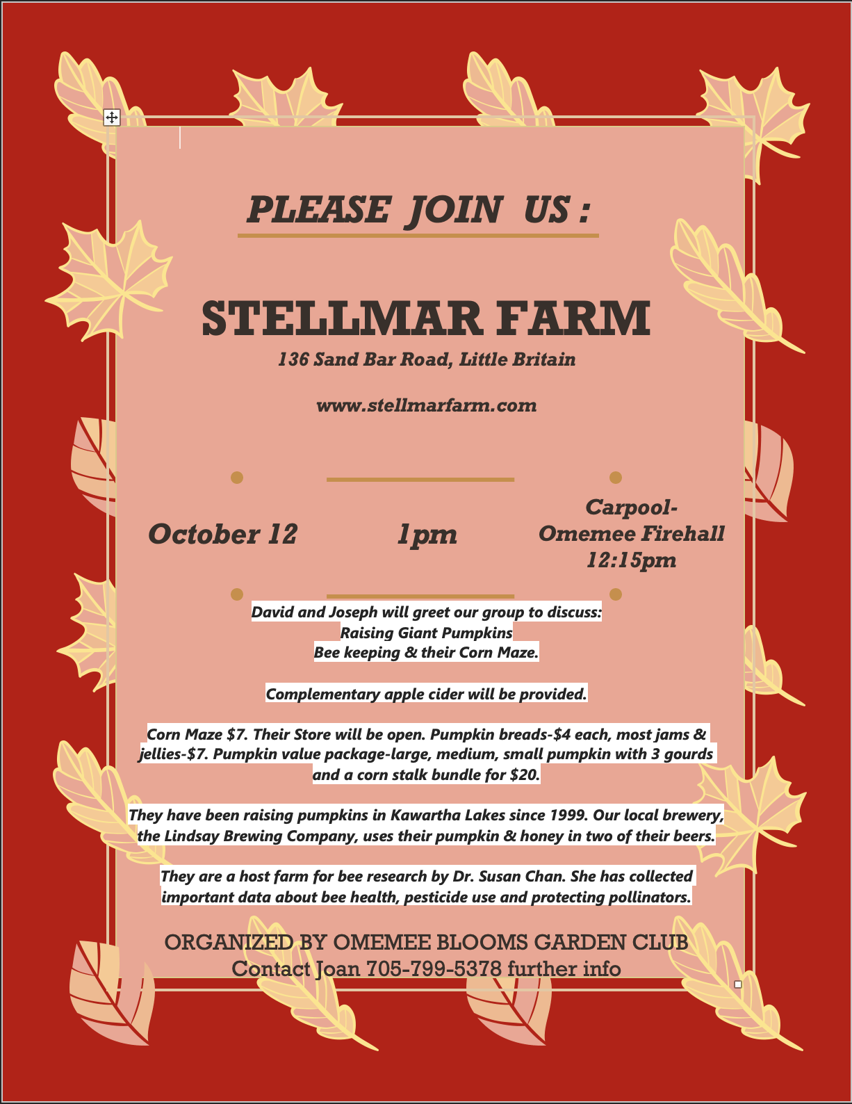 Omemee Blooms Garden Club Omemee and District Horticultural Society